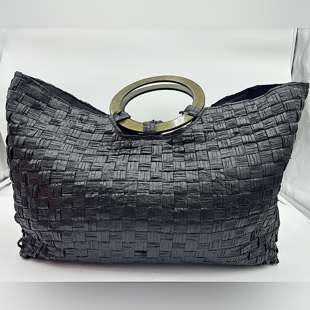 100% Vintage Paper Straw Handbag, Tote Bag